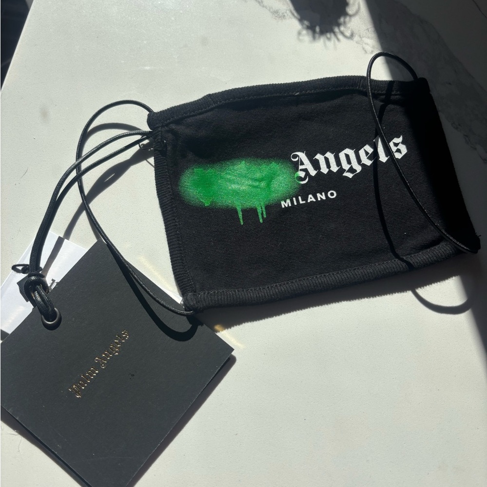 Palm Angels Black Mask with Green Accent